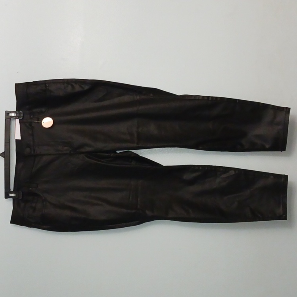 Lane Bryant size 18P women's black skinny, mid-rise, coated  modal blend pants.